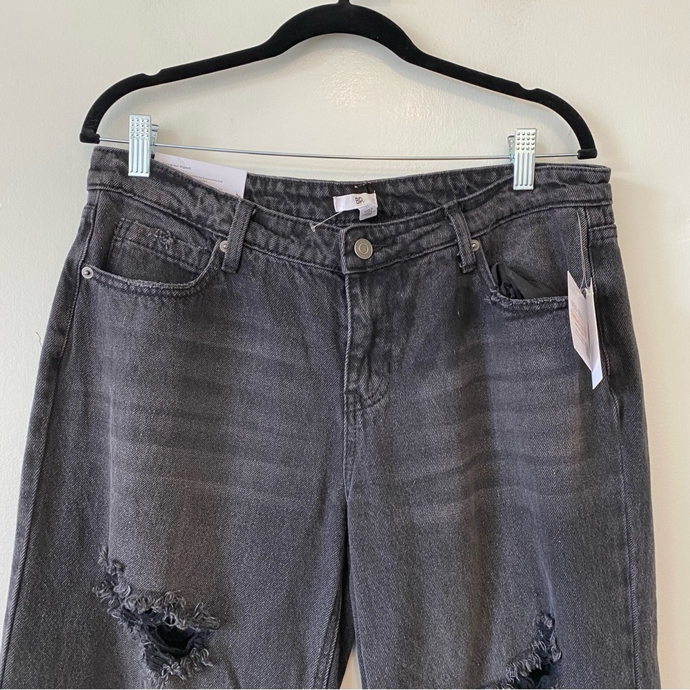 BP Wide leg jeans in Black Destroyed distressed 100% cotton size 31 - Picture 6 of 15